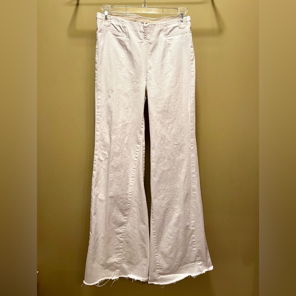 We the Free Collection by Free People White Denim Flare Jeans